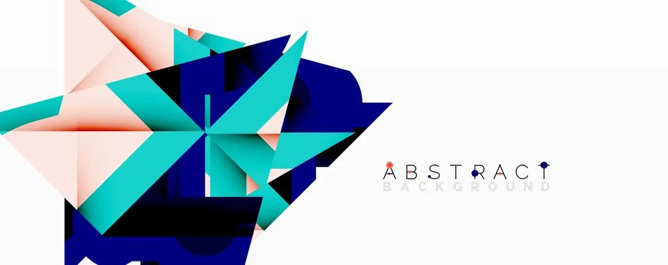 Abstract geometric artwork with interwoven angular and curved shapes, dynamic Stock Illustration