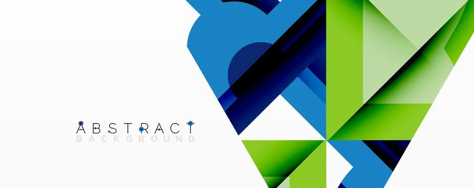 Abstract geometric artwork with interwoven angular and curved shapes, dynamic Stockillustratie
