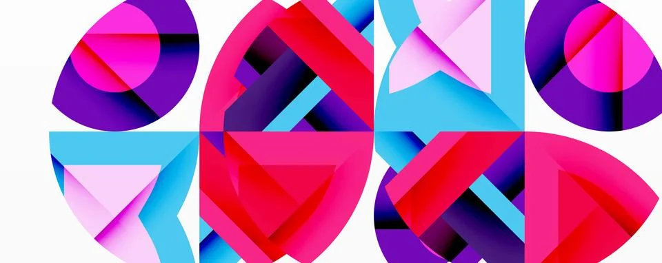 Abstract geometric artwork with interwoven angular and curved shapes, dynamic 스톡 일러스트