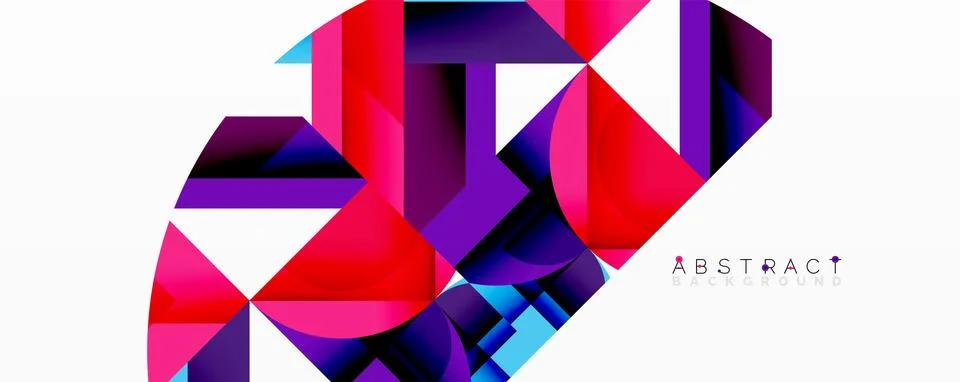 Abstract geometric artwork with interwoven angular and curved shapes, dynamic Ilustração Stock