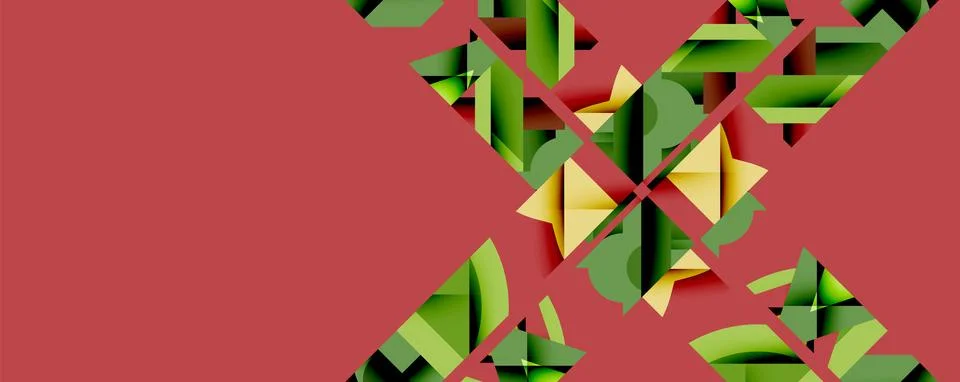 Abstract geometric artwork with interwoven angular and curved shapes, dynamic Illustrazione stock