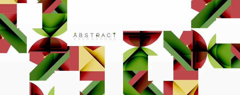 Abstract geometric artwork with interwoven angular and curved shapes, dynamic Stock Illustration