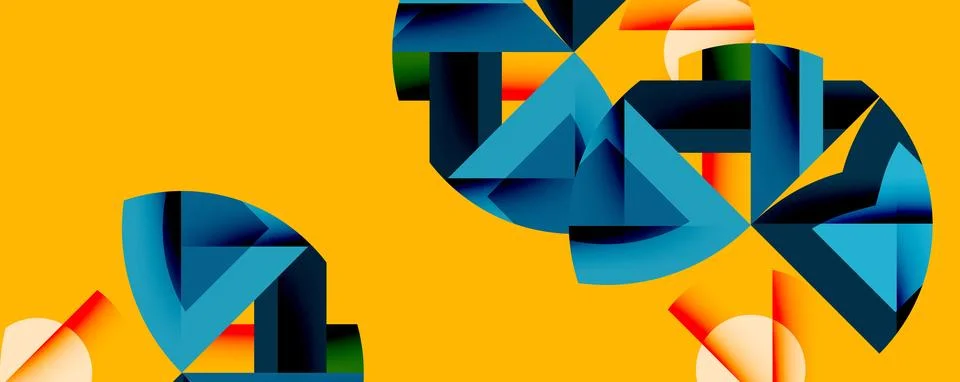 Abstract geometric artwork with interwoven angular and curved shapes, dynamic 스톡 일러스트