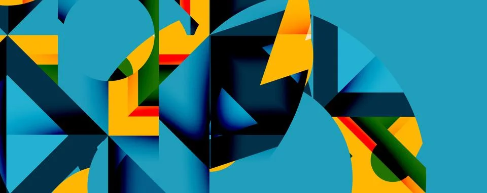 Abstract geometric artwork with interwoven angular and curved shapes, dynamic イラスト素材