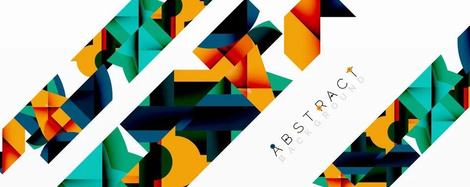 Abstract geometric artwork with interwoven angular and curved shapes, dynamic イラスト素材