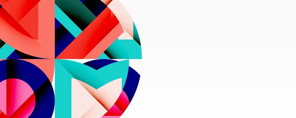 Abstract geometric artwork with interwoven angular and curved shapes, dynamic Illustrazione stock