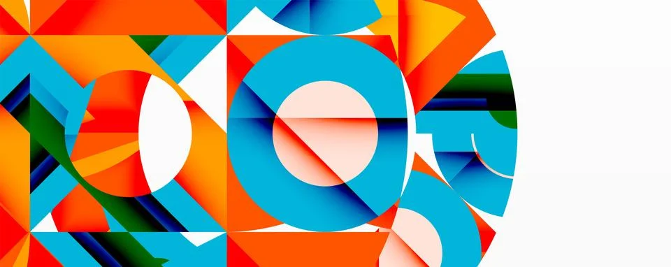 Abstract geometric artwork with interwoven angular and curved shapes, dynamic イラスト素材