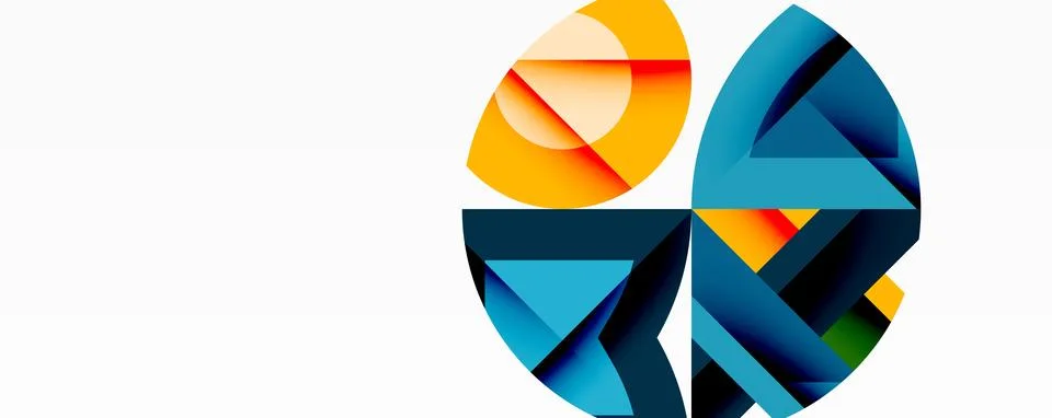 Abstract geometric artwork with interwoven angular and curved shapes, dynamic イラスト素材