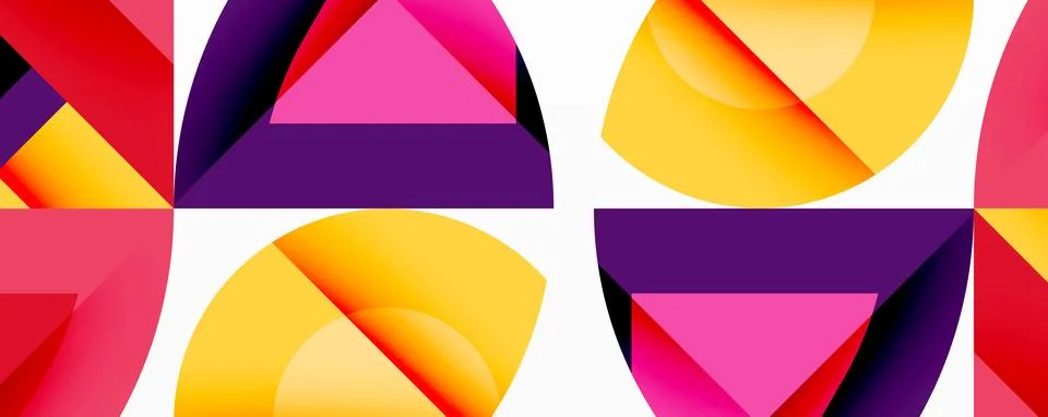 Abstract geometric artwork with interwoven angular and curved shapes, dynamic Stockillustratie