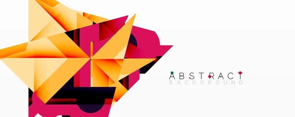 Abstract geometric artwork with interwoven angular and curved shapes, dynamic Stockillustratie