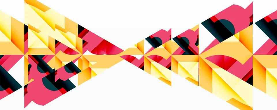 Abstract geometric artwork with interwoven angular and curved shapes, dynamic Illustrazione stock