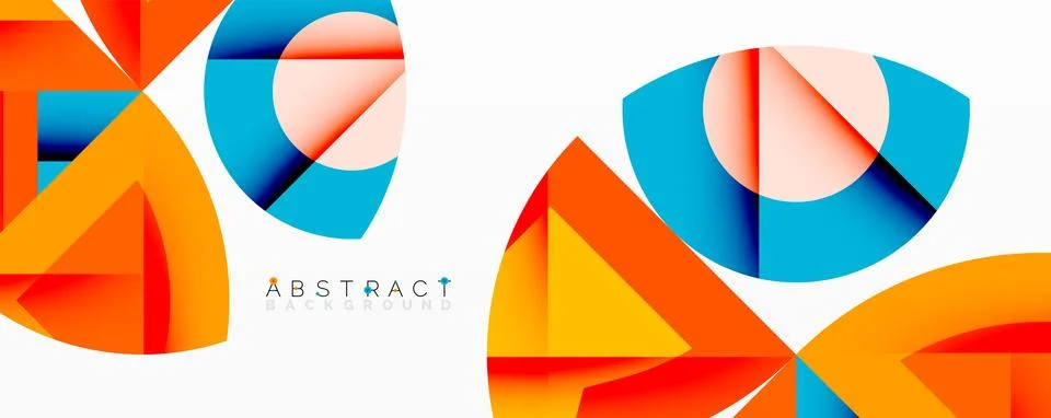 Abstract geometric artwork with interwoven angular and curved shapes, dynamic Stock Illustration