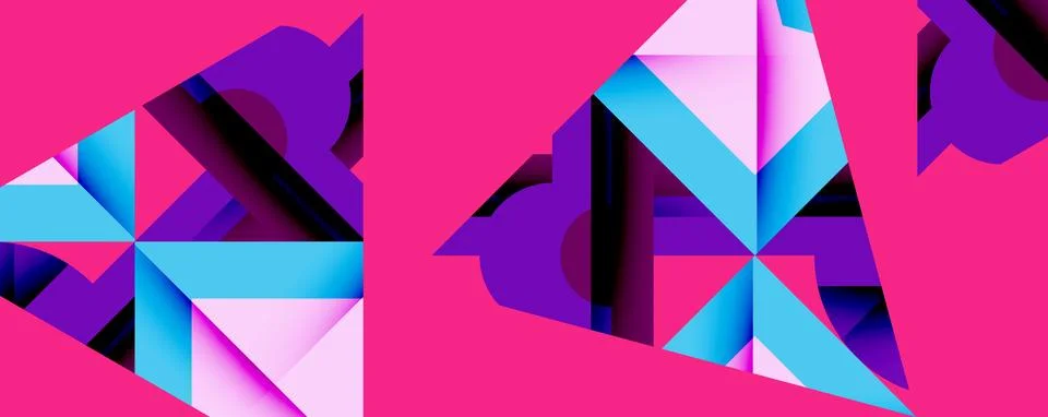 Abstract geometric artwork with interwoven angular and curved shapes, dynamic 스톡 일러스트