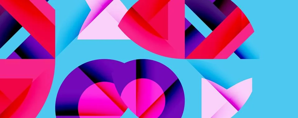 Abstract geometric artwork with interwoven angular and curved shapes, dynamic 스톡 일러스트