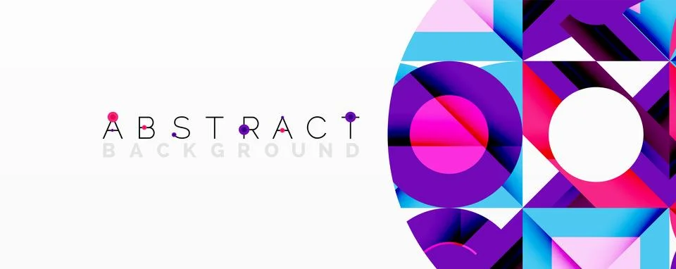 Abstract geometric artwork with interwoven angular and curved shapes, dynamic Ilustração Stock