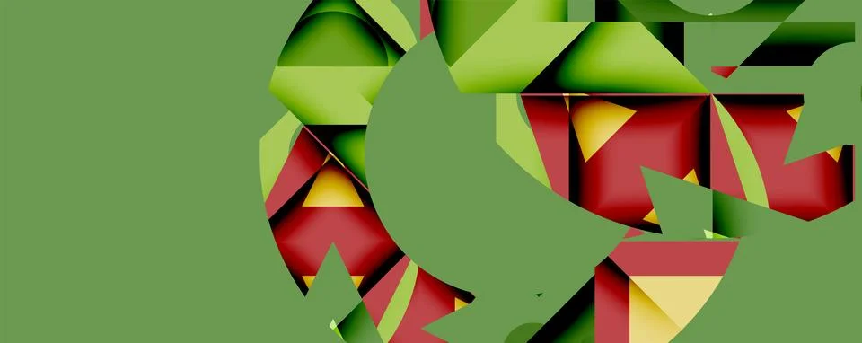 Abstract geometric artwork with interwoven angular and curved shapes, dynamic Stock Illustration