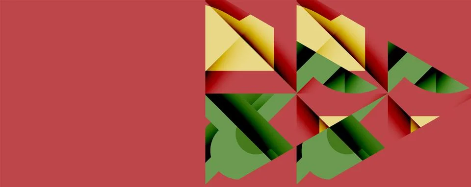 Abstract geometric artwork with interwoven angular and curved shapes, dynamic Ilustração Stock