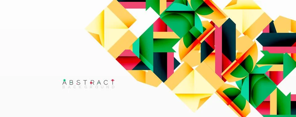 Abstract geometric artwork with interwoven angular and curved shapes, dynamic Stockillustratie