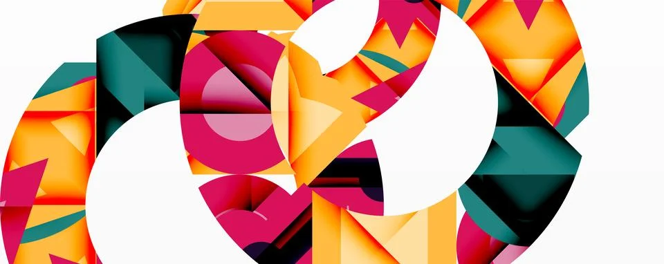 Abstract geometric artwork with interwoven angular and curved shapes, dynamic イラスト素材
