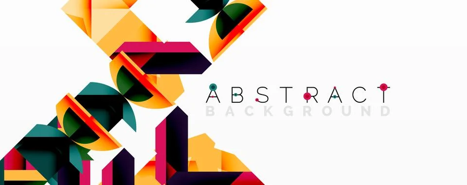 Abstract geometric artwork with interwoven angular and curved shapes, dynamic Stockillustratie