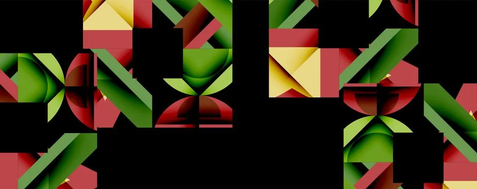 Abstract geometric artwork with interwoven angular and curved shapes, dynamic Illustrazione stock