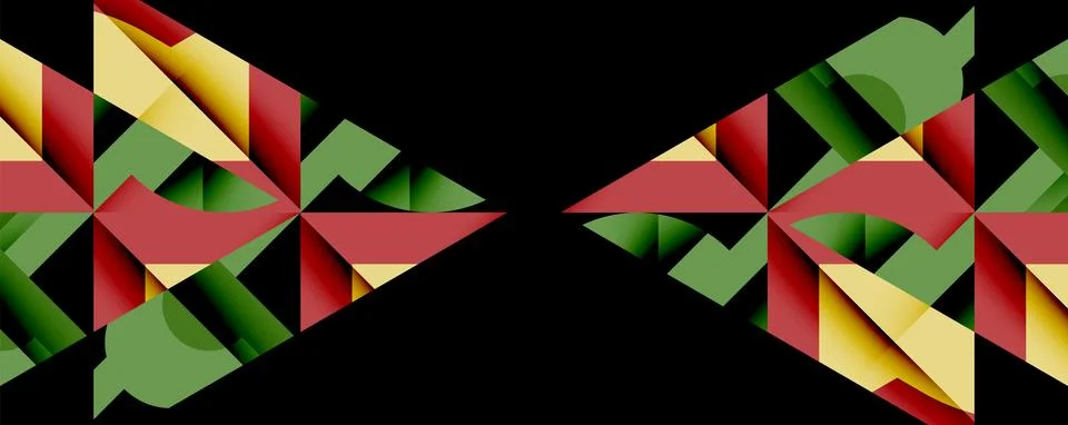 Abstract geometric artwork with interwoven angular and curved shapes, dynamic Stockillustratie