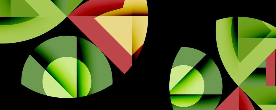 Abstract geometric artwork with interwoven angular and curved shapes, dynamic Illustrazione stock