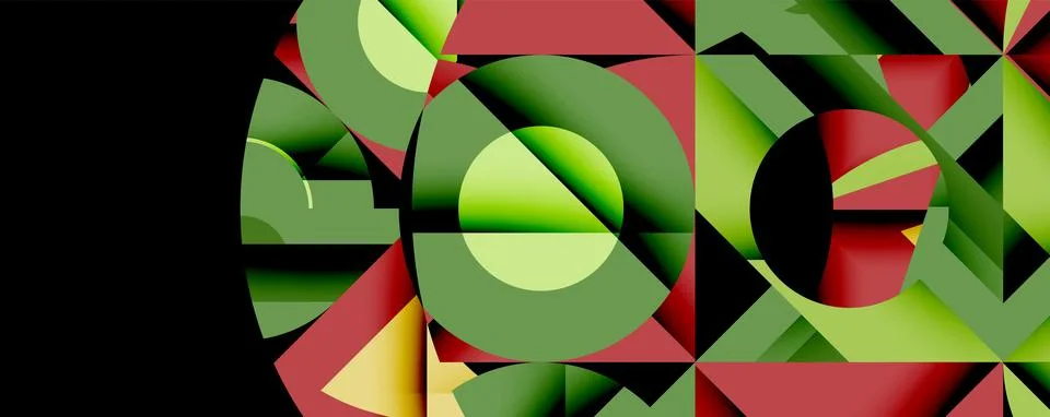Abstract geometric artwork with interwoven angular and curved shapes, dynamic 스톡 일러스트