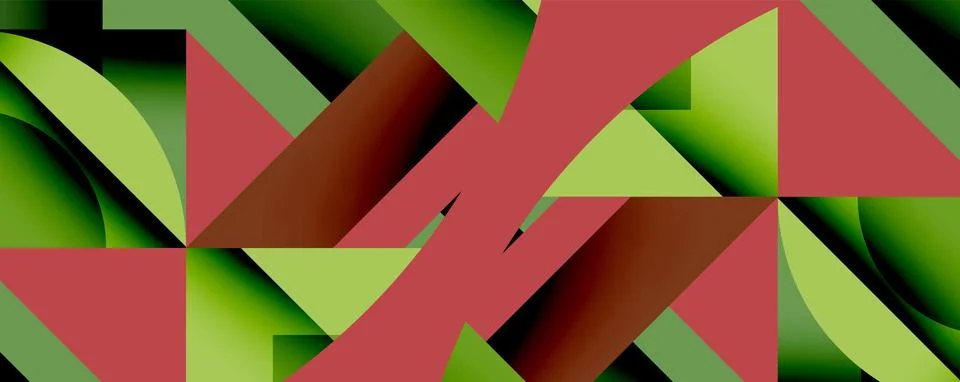 Abstract geometric artwork with interwoven angular and curved shapes, dynamic Stock Illustration
