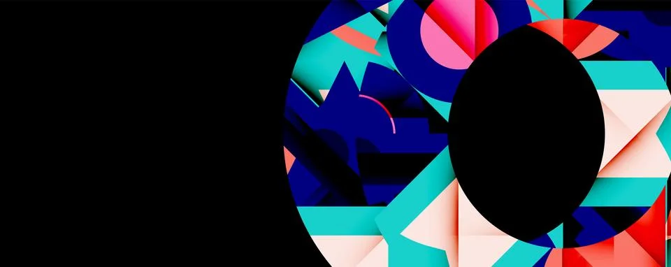 Abstract geometric artwork with interwoven angular and curved shapes, dynamic イラスト素材