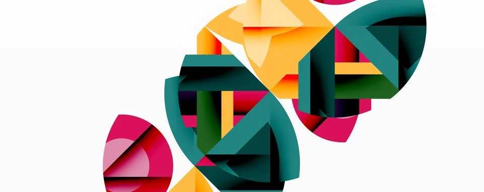 Abstract geometric artwork with interwoven angular and curved shapes, dynamic イラスト素材
