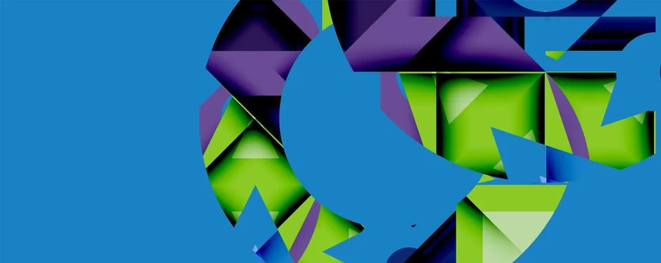 Abstract geometric artwork with interwoven angular and curved shapes, dynamic 스톡 일러스트