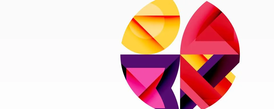 Abstract geometric artwork with interwoven angular and curved shapes, dynamic イラスト素材