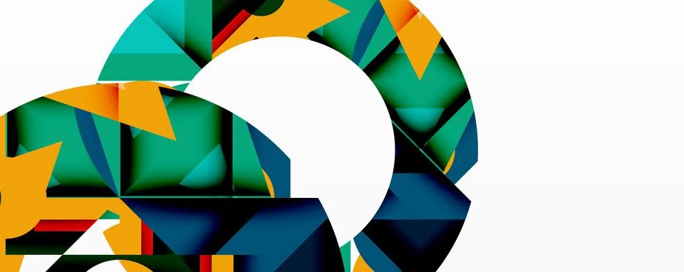 Abstract geometric artwork with interwoven angular and curved shapes, dynamic イラスト素材