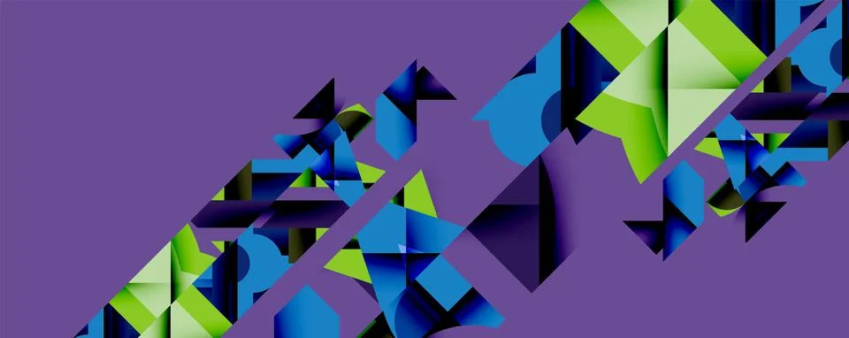 Abstract geometric artwork with interwoven angular and curved shapes, dynamic 스톡 일러스트