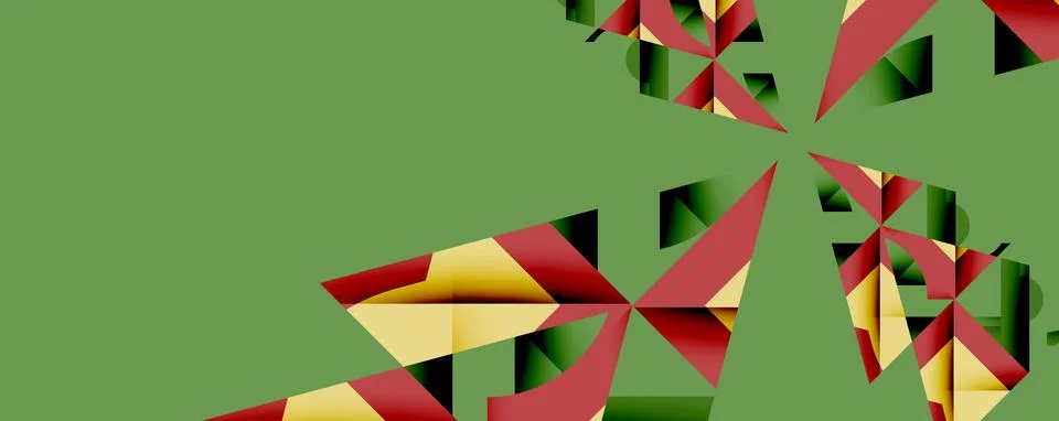 Abstract geometric artwork with interwoven angular and curved shapes, dynamic Stockillustratie