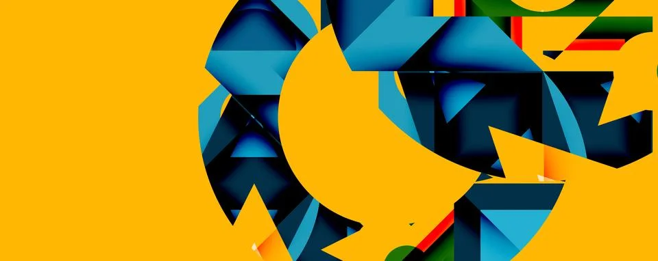 Abstract geometric artwork with interwoven angular and curved shapes, dynamic イラスト素材