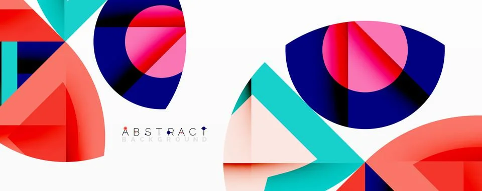 Abstract geometric artwork with interwoven angular and curved shapes, dynamic Stock Illustration