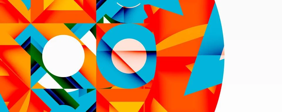 Abstract geometric artwork with interwoven angular and curved shapes, dynamic Ilustração Stock