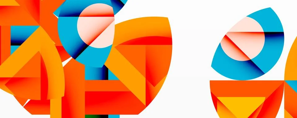 Abstract geometric artwork with interwoven angular and curved shapes, dynamic イラスト素材