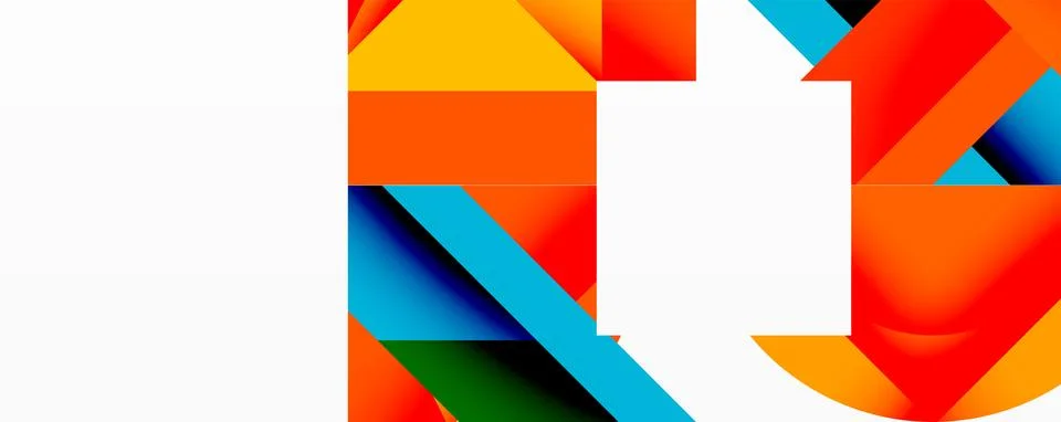 Abstract geometric artwork with interwoven angular and curved shapes, dynamic イラスト素材