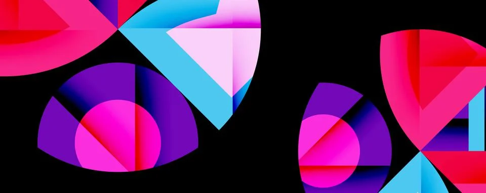 Abstract geometric artwork with interwoven angular and curved shapes, dynamic Stock Illustration