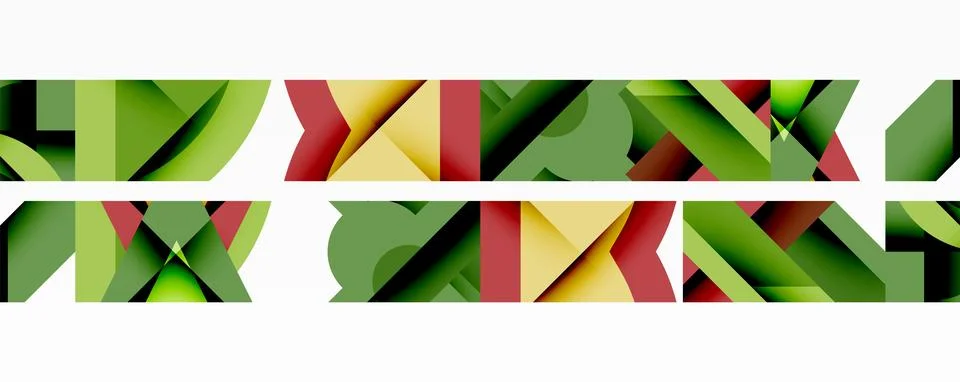 Abstract geometric artwork with interwoven angular and curved shapes, dynamic Stock Illustration