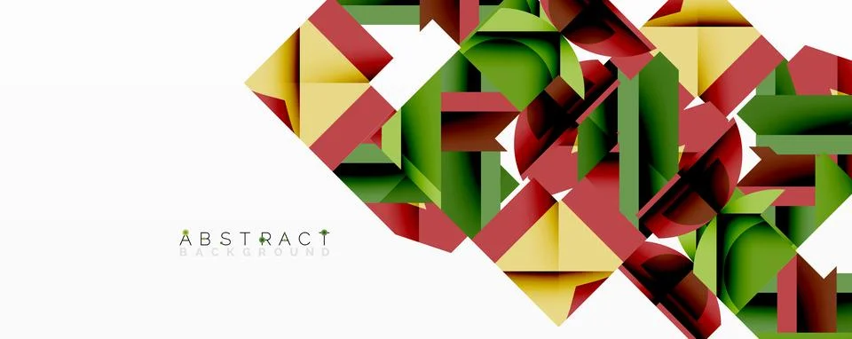 Abstract geometric artwork with interwoven angular and curved shapes, dynamic Stock Illustration
