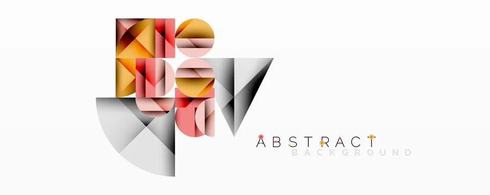 Abstract geometric artwork with overlapping circles and gradients, circle square Stock Illustration
