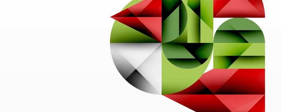 Abstract geometric artwork with overlapping circles and gradients, circle square Illustrazione stock