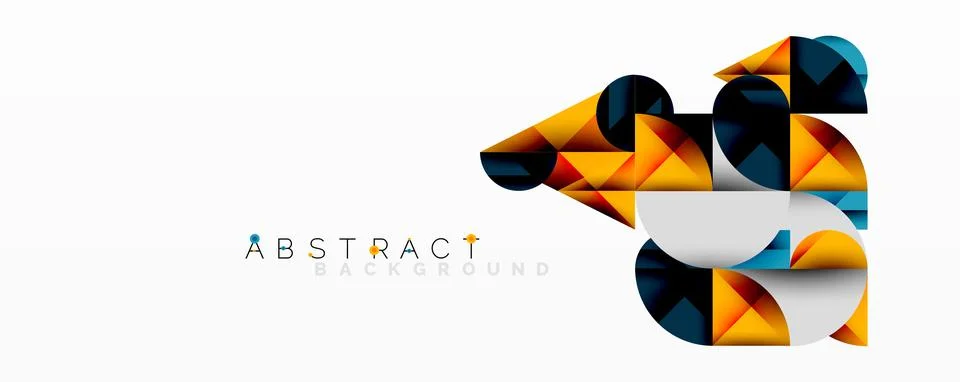 Abstract geometric artwork with overlapping circles and gradients, circle square Stock Illustration