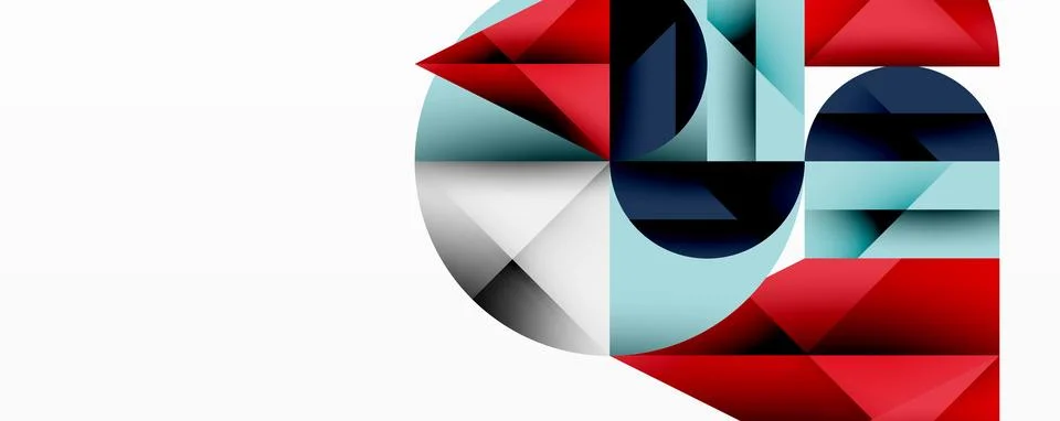 Abstract geometric artwork with overlapping circles and gradients, circle square Stock Illustration