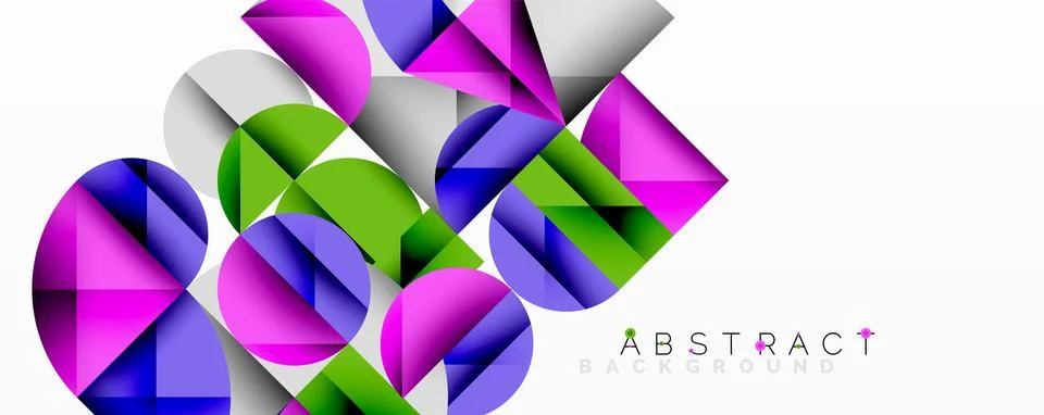 Abstract geometric artwork with overlapping circles and gradients, circle square Illustrazione stock