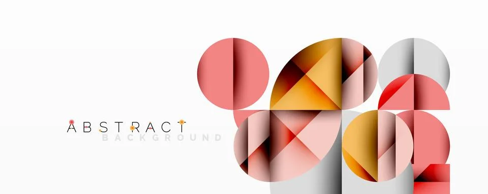 Abstract geometric artwork with overlapping circles and gradients, circle square Illustrazione stock